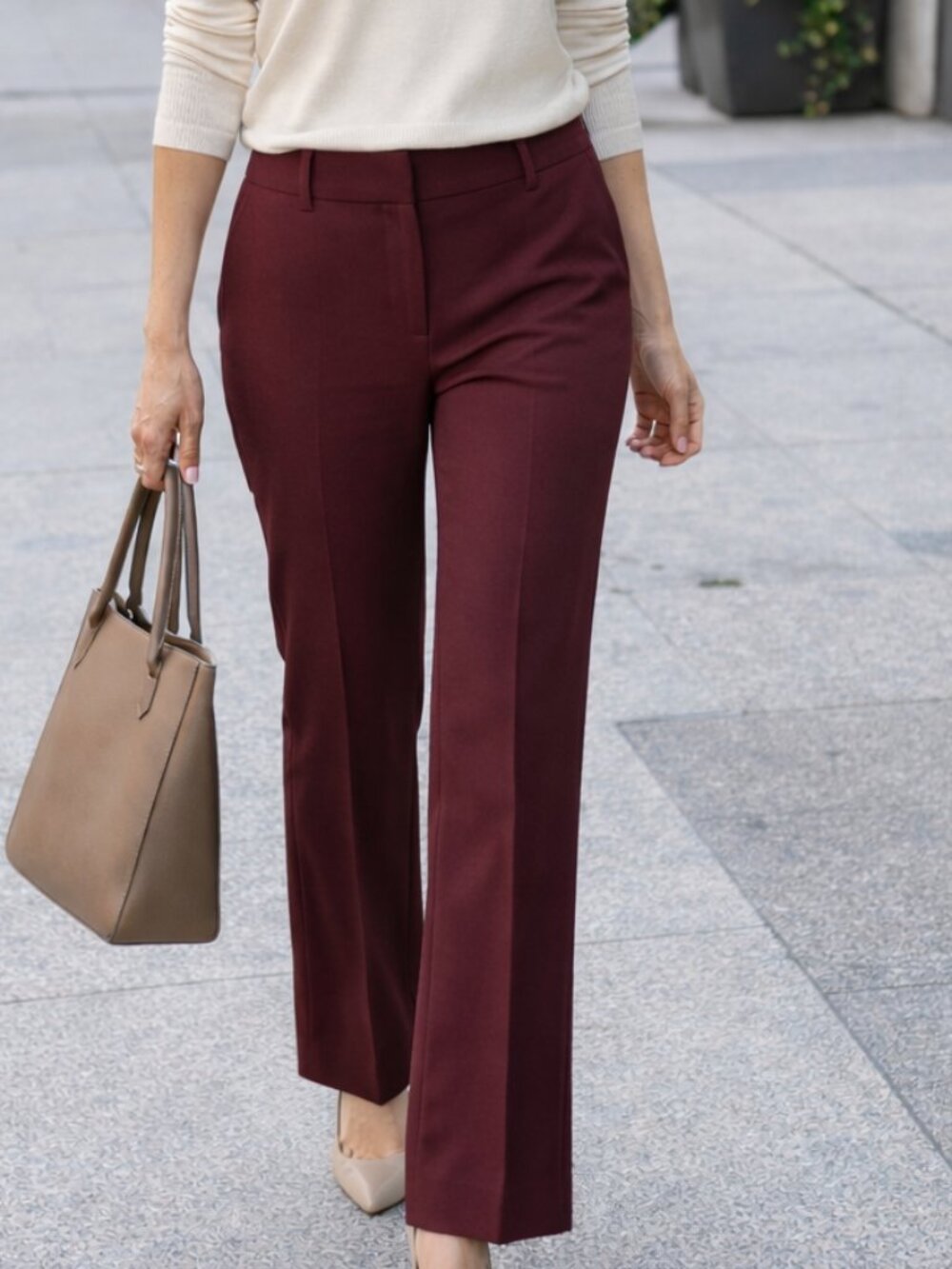 Banana Republic Sculpted Stretch Straight Pants – Burgundy – Petite 10